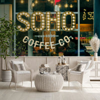 Urban Coffee House Neon Sign Wall Mural