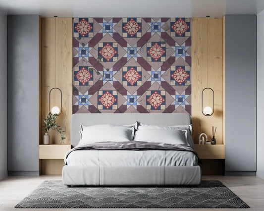 Victorian Geometric Floral Medallion Wall Mural
