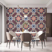 Victorian Geometric Floral Medallion Wall Mural