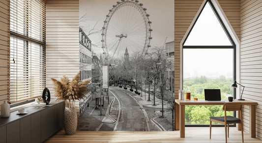Monochrome London Landmark Skyline Wall Mural