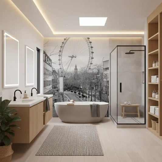 Monochrome London Landmark Skyline Wall Mural