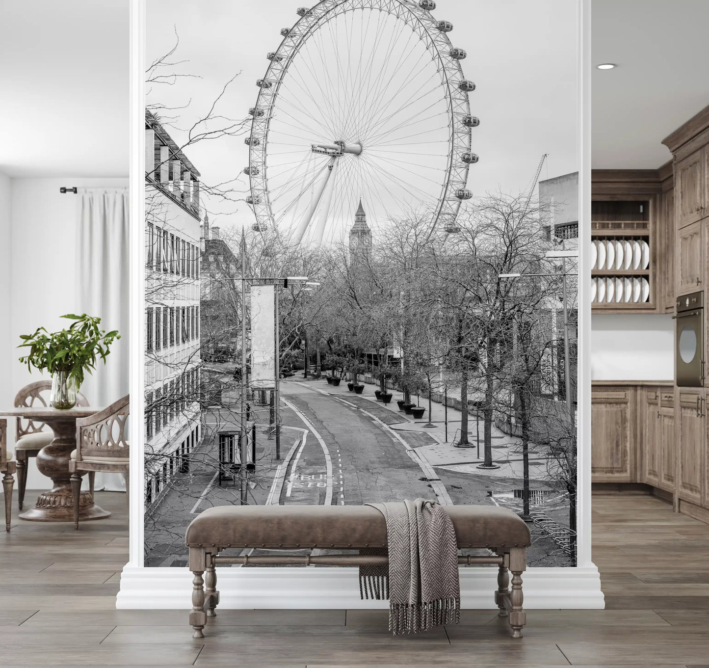 Monochrome London Landmark Skyline Wall Mural