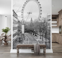 Monochrome London Landmark Skyline Wall Mural