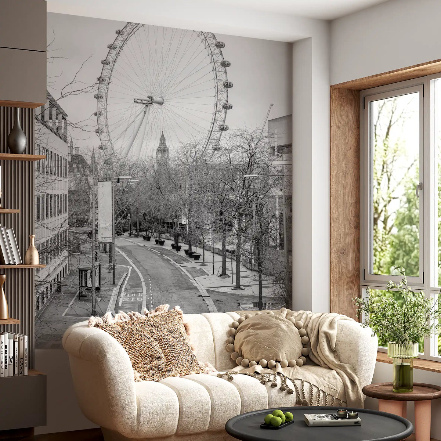 Monochrome London Landmark Skyline Wall Mural