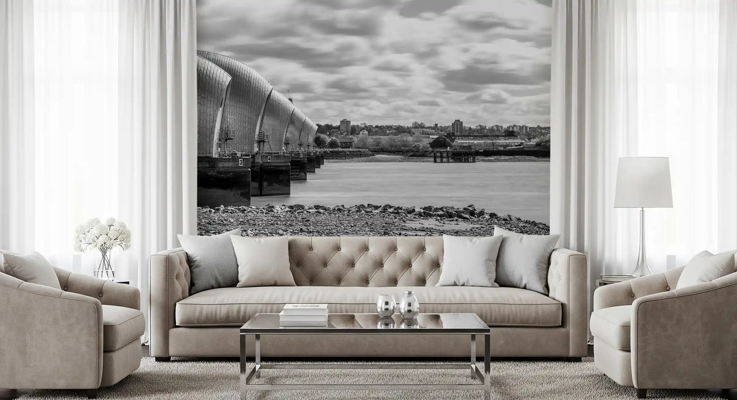 Thames Flood Barrier View Wall Mural