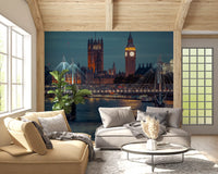 London Twilight Skyline Bridge Wall Mural