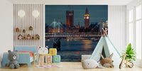 London Twilight Skyline Bridge Wall Mural