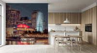London Riverfront Twilight Skyline Wall Mural
