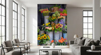 Rustic Floral Market Stall Wall Mural