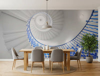 Cobalt Spiral Staircase Architectural Detail Wall Mural