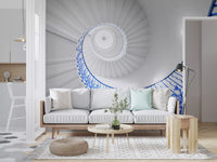 Cobalt Spiral Staircase Architectural Detail Wall Mural