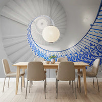 Cobalt Spiral Staircase Architectural Detail Wall Mural