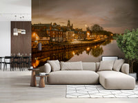 York Riverside Twilight Wall Mural