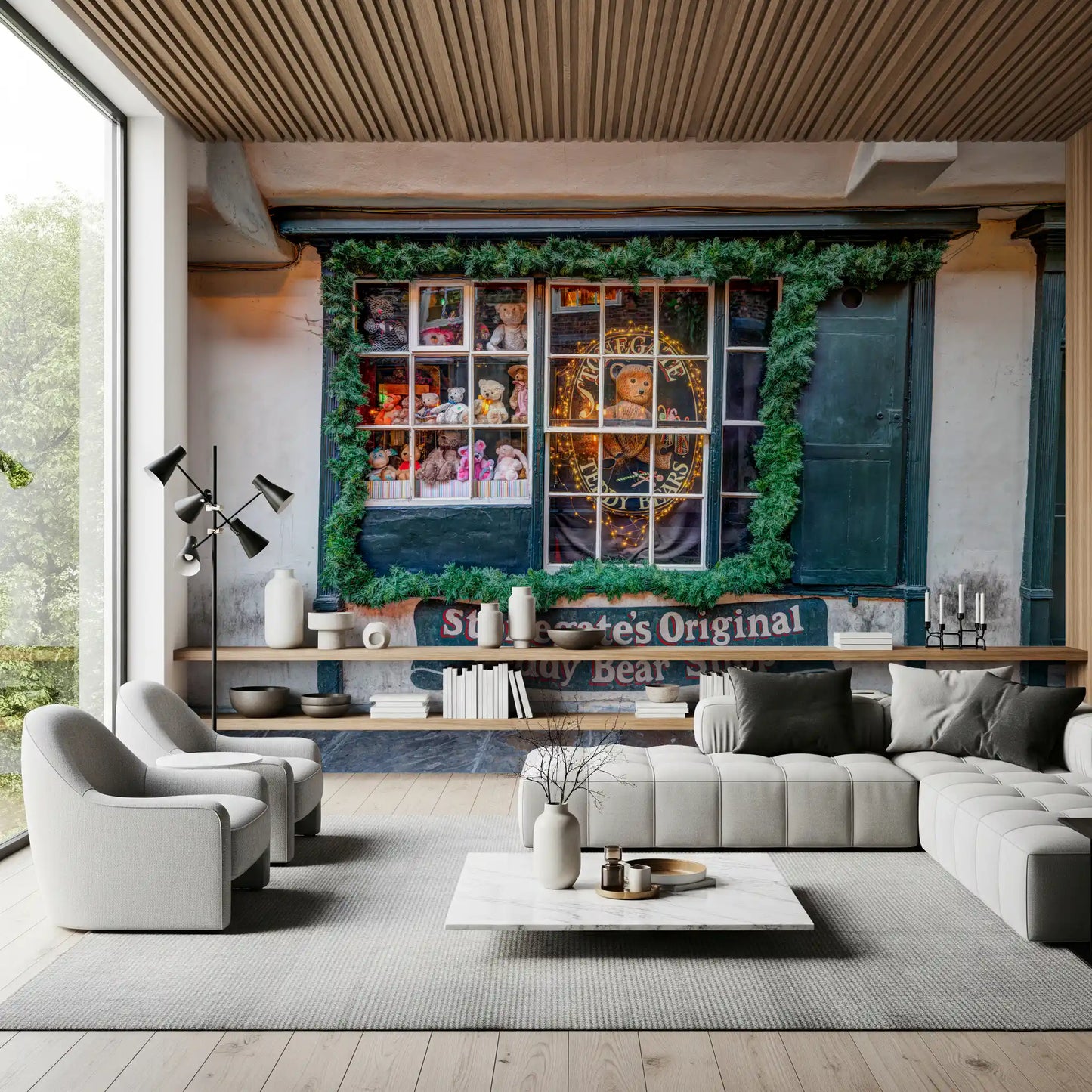 Charming Teddy Bear Shop Front Wall Mural