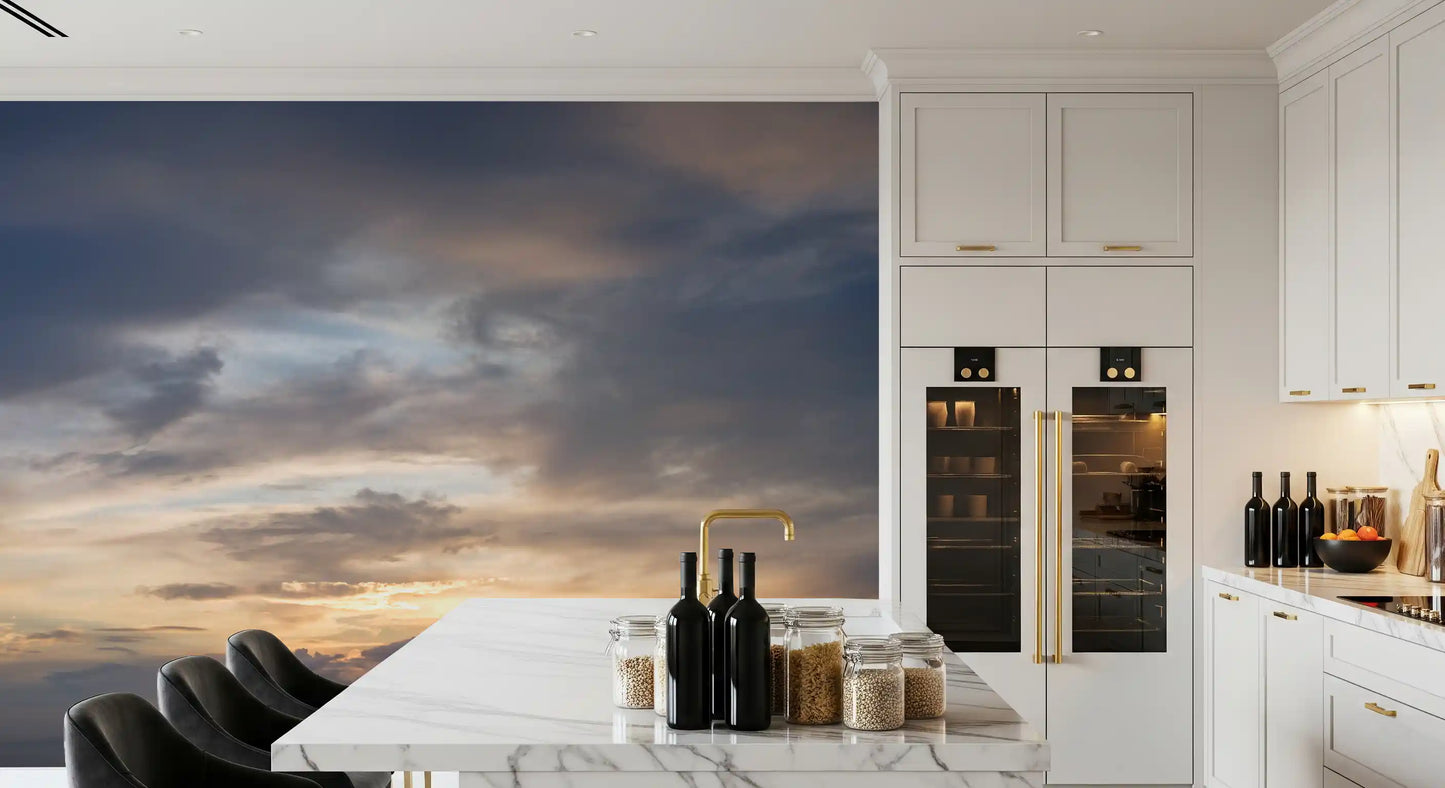 Golden Dusk Horizon Wall Mural