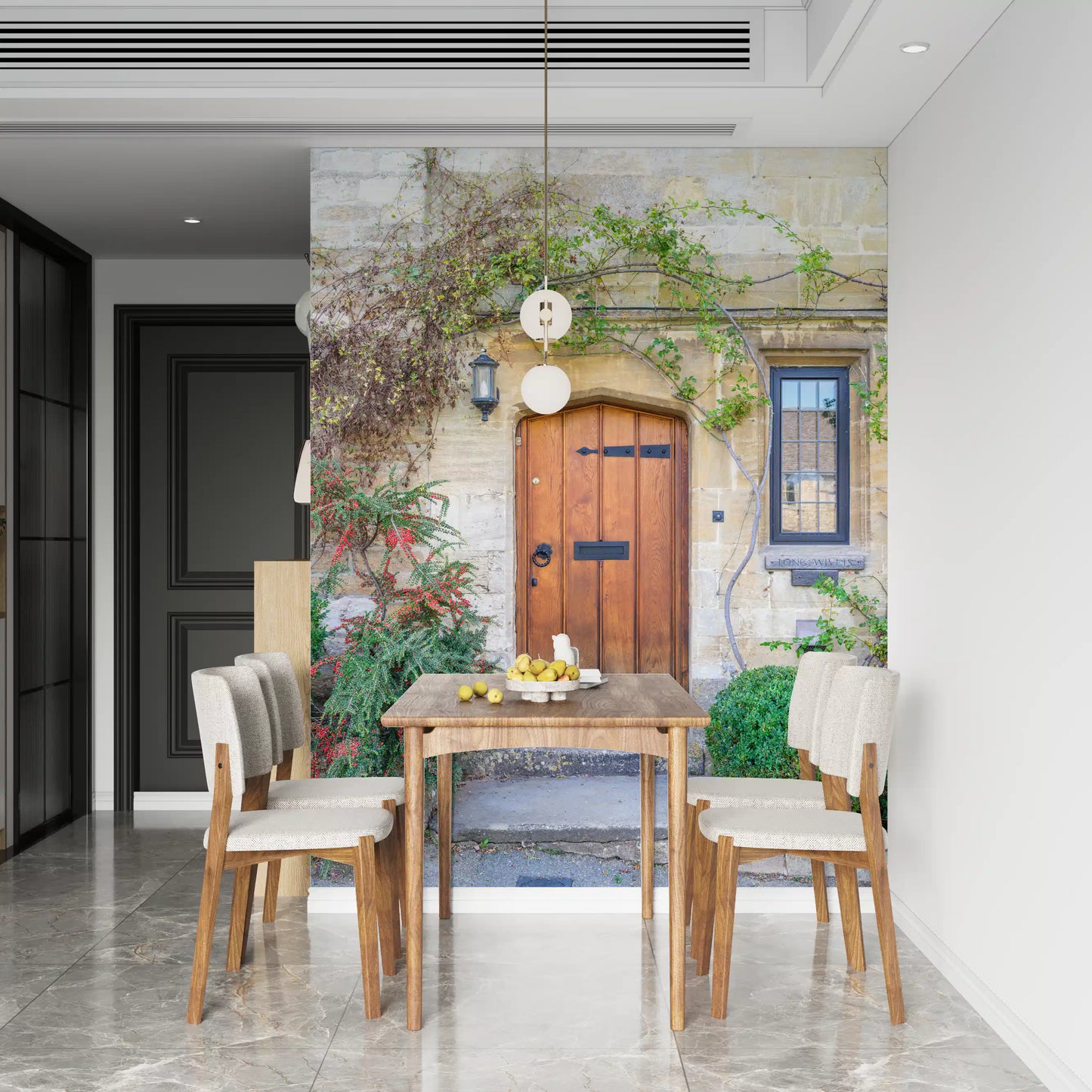 Cotswold Stone Cottage Entrance Wall Mural