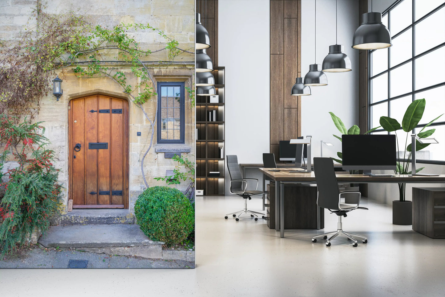 Cotswold Stone Cottage Entrance Wall Mural