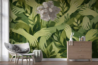 Intertwined Foliage Hands Wall Mural