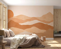 Desert Sunset Minimalist Peaks Wall Mural