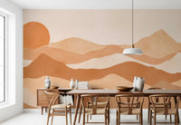 Desert Sunset Minimalist Peaks Wall Mural