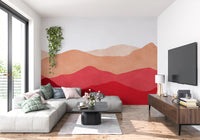 Crimson Mountain Horizon Wall Mural