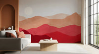 Crimson Mountain Horizon Wall Mural