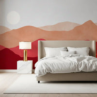 Crimson Mountain Horizon Wall Mural