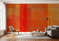 Fiery Sunset Abstract Geometry Wall Mural