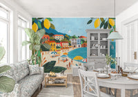 Mediterranean Coastline Escape Wall Mural