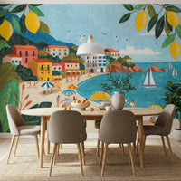 Mediterranean Coastline Escape Wall Mural