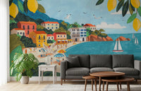 Mediterranean Coastline Escape Wall Mural