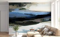 Abstract Horizon Brushstrokes Wall Mural