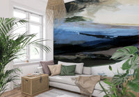 Abstract Horizon Brushstrokes Wall Mural