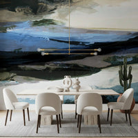 Abstract Horizon Brushstrokes Wall Mural