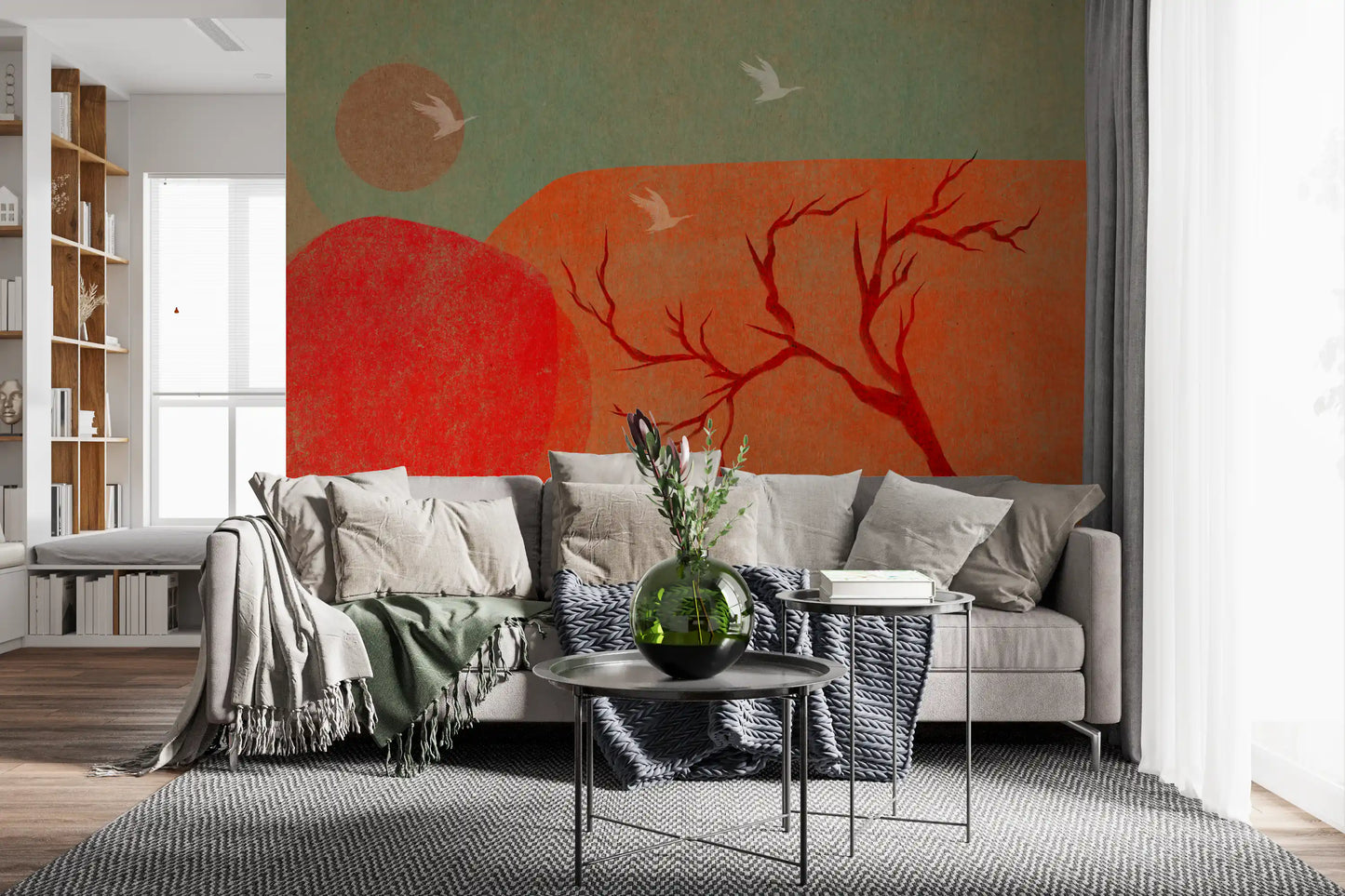 Abstract Painted Dusk Scenery Wall Mural