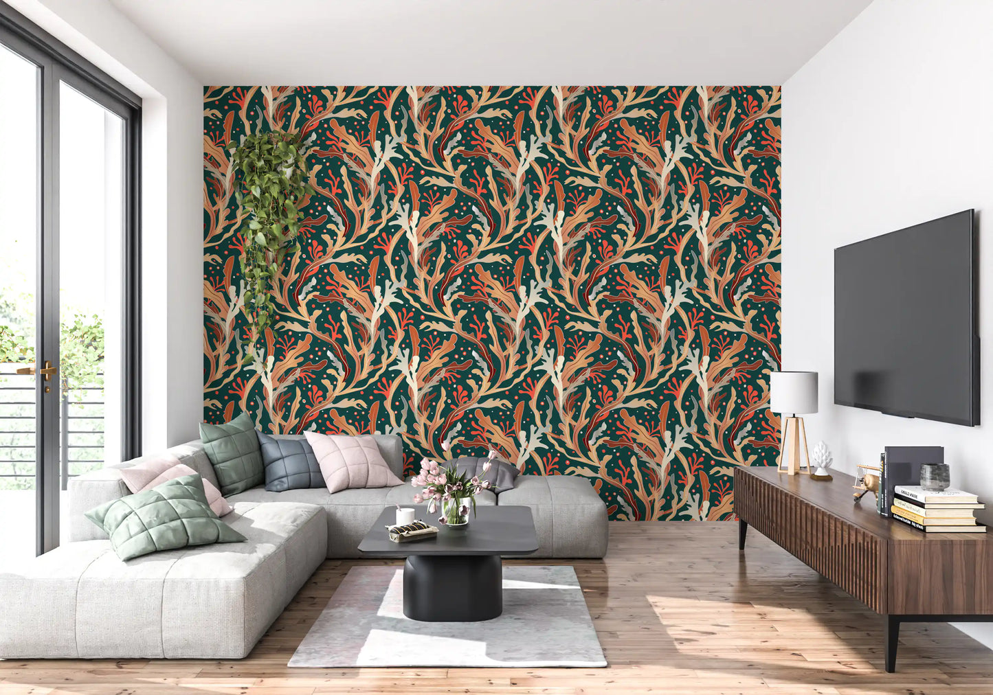 Abstract Seaweed Foliage Wallpaper⁠