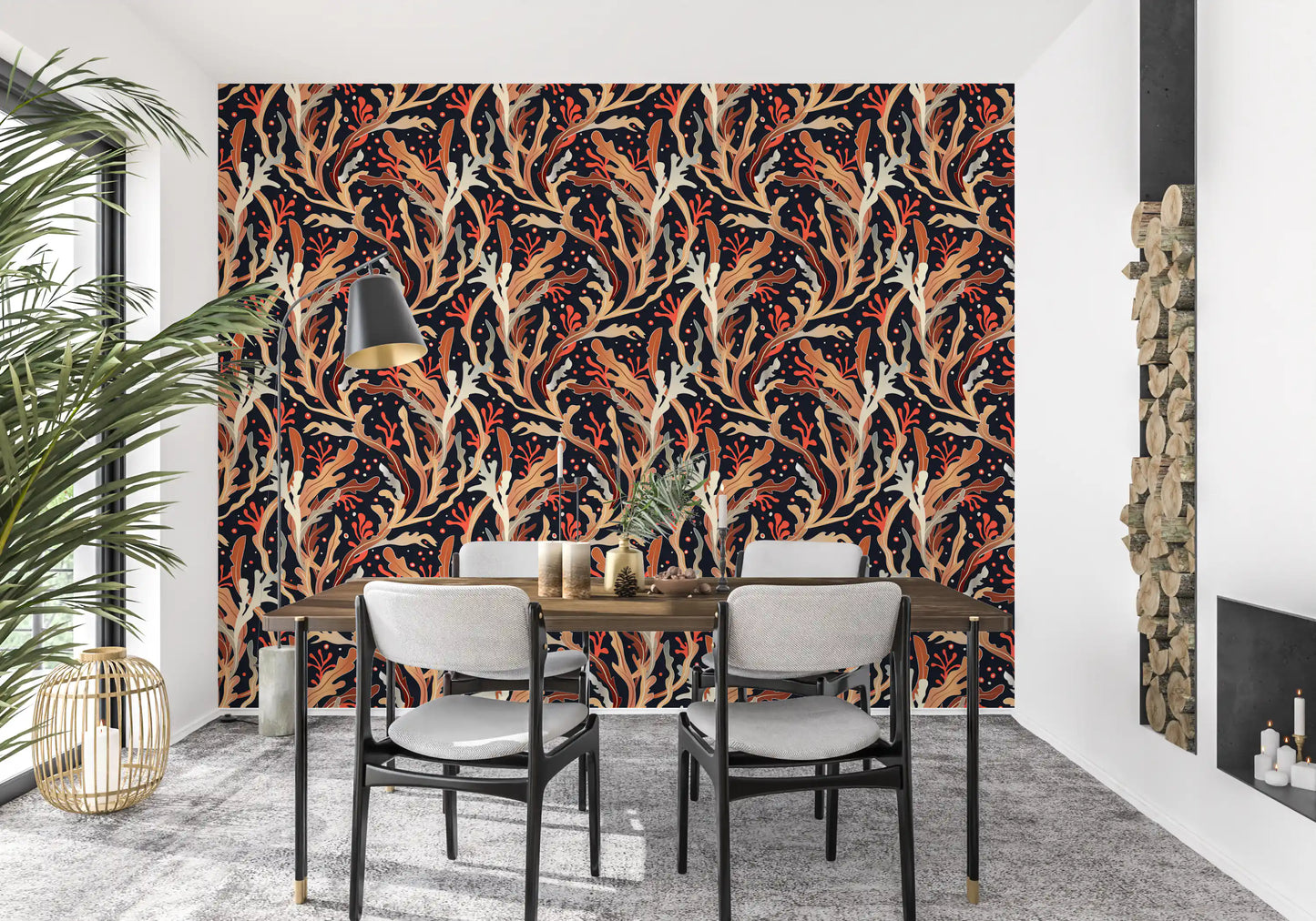 Abstract Foliage Silhouette Wallpaper⁠