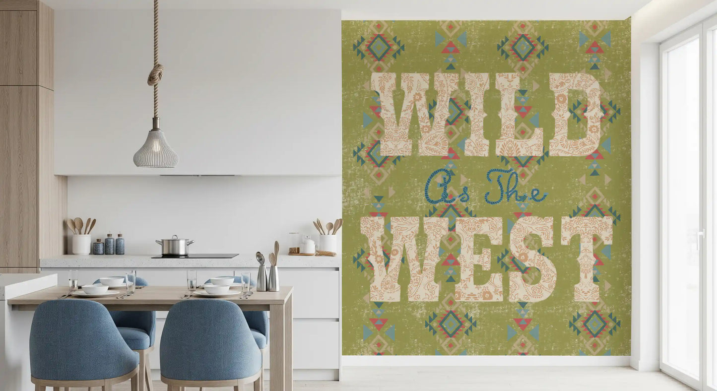 Western Folklore Script Pattern Wall Mural
