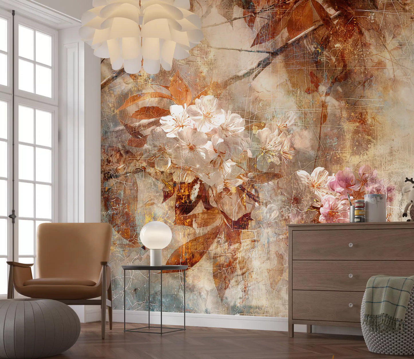 Rustic Blossom Serenade Wall Mural