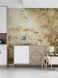 Golden Meadow Botanical Study Wall Mural
