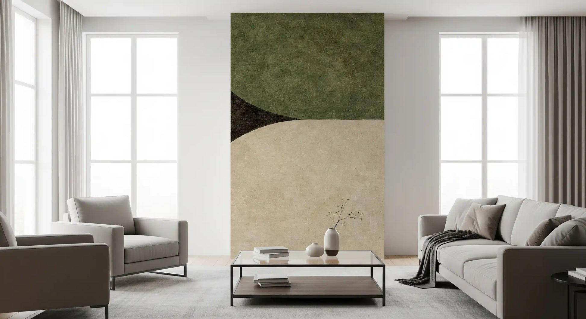 Abstract arch pattern wall mural with natural colour harmony GD11245