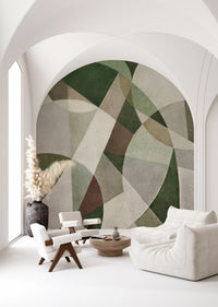 Geometric canvas wall mural with textured painted effect GD11246