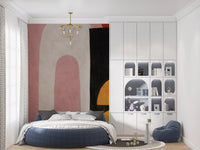 Artistic neutral wall mural featuring modern shape arrangement GD11247