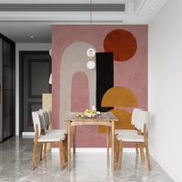 Earth-inspired abstract wall mural with elegant layered composition GD11247