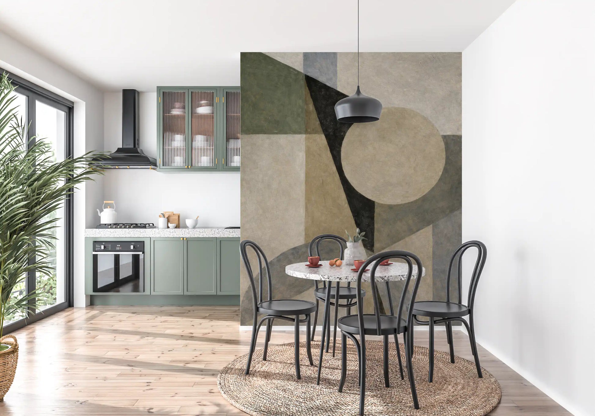 Textured geometric abstract wall mural in warm earthy tones GD11249