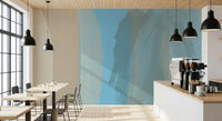 Premium coastal blue wall mural with refined abstract detailing GD11251