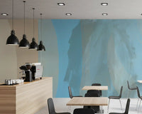 Contemporary coastal blue abstract wall mural in soft blue colour GD11251