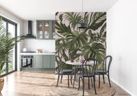 Verdant Brushstroke Tropical Foliage Wall Mural