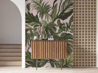 Verdant Brushstroke Tropical Foliage Wall Mural