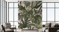 Verdant Brushstroke Tropical Foliage Wall Mural